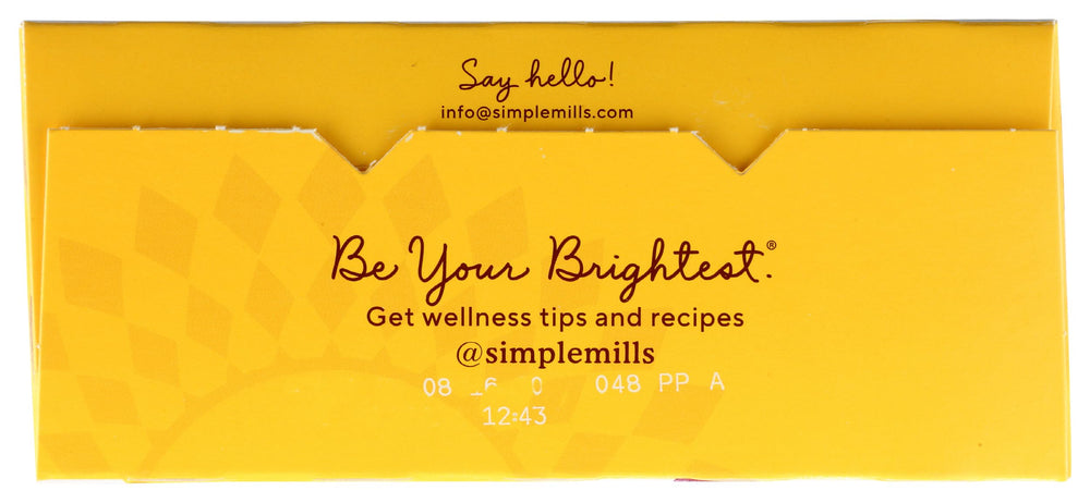 Pantry display of Simple Mills Cracker Seed Garlic Herb crackers, easy snack option.