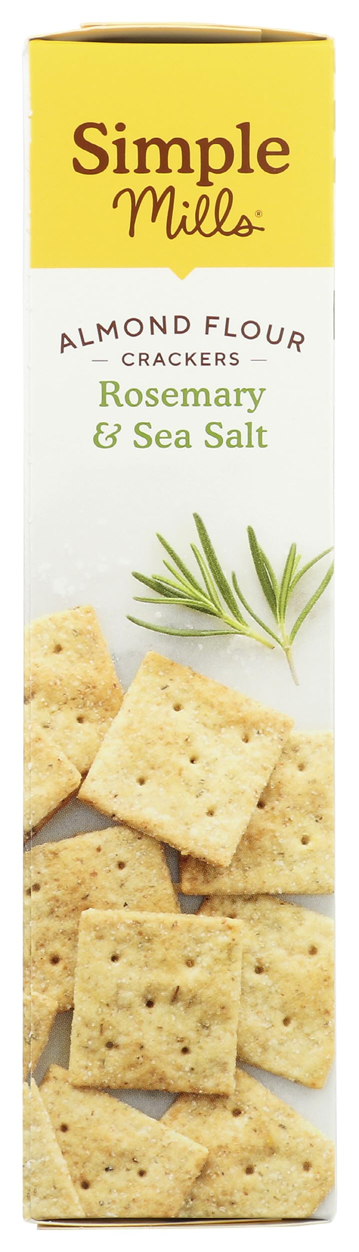 Simple Mills Crckr Almond Flour Rosemary Salt crackers with a herbaceous aroma and crisp bite