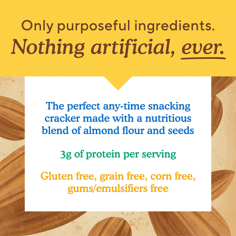 Six-pack of Simple Mills crackers, ideal grab-and-go snack.
