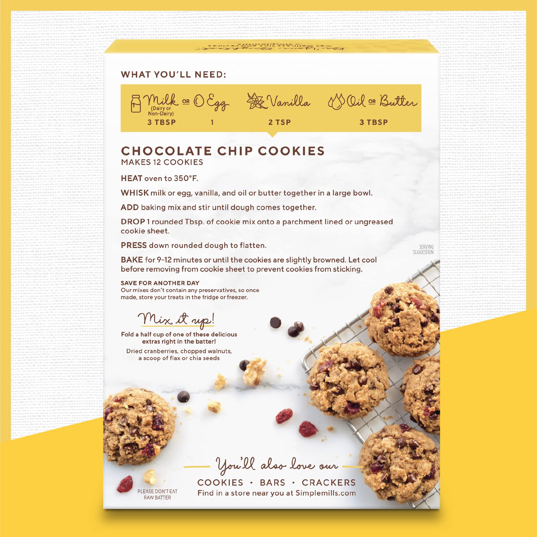 Gluten-free vegan cookies chocolate chip on kitchen counter ready for pantry