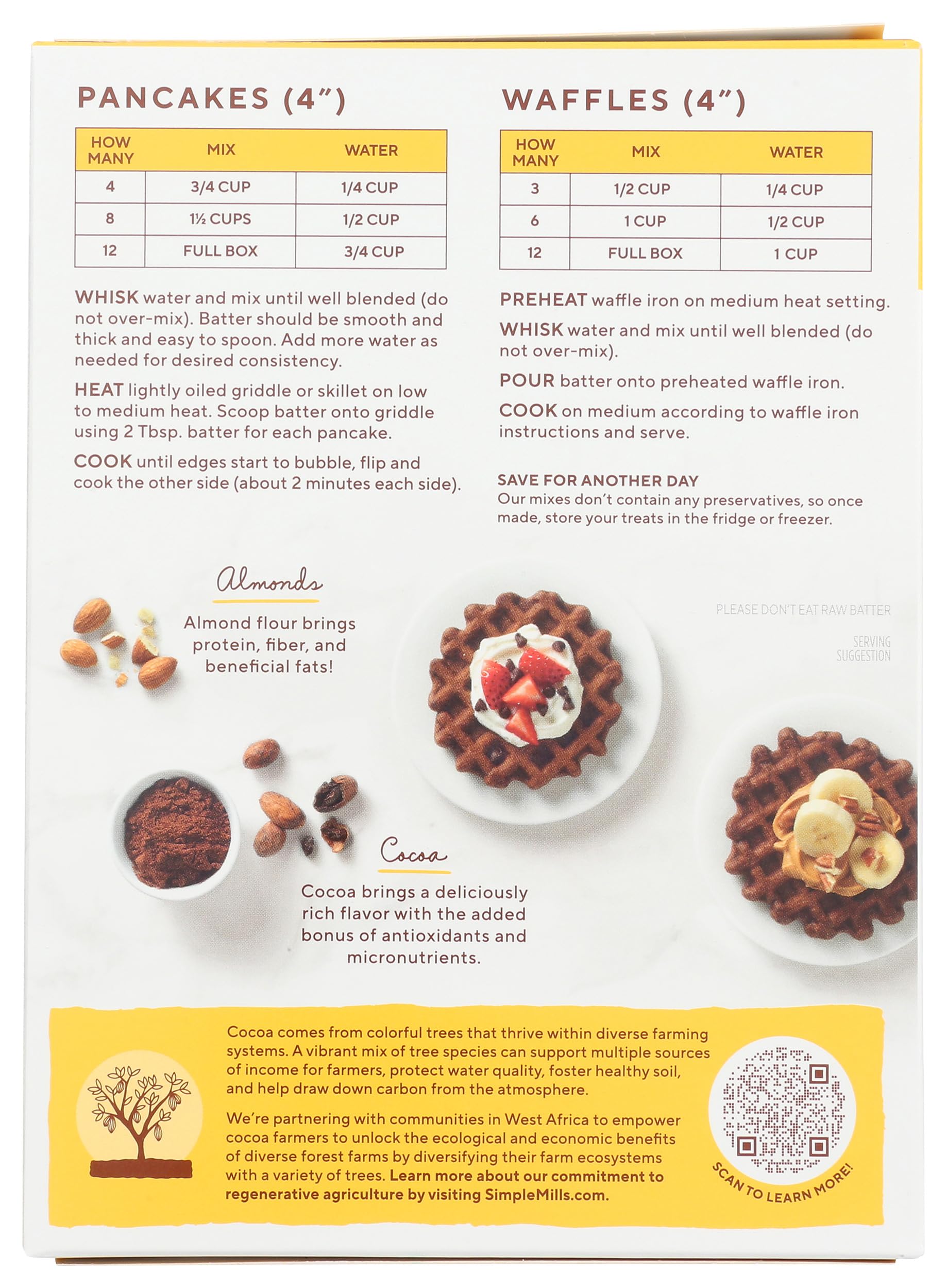 A bowl of Simple Mills Cocoa Pancake Waffle Mix ready to whisk into a delicious batter.