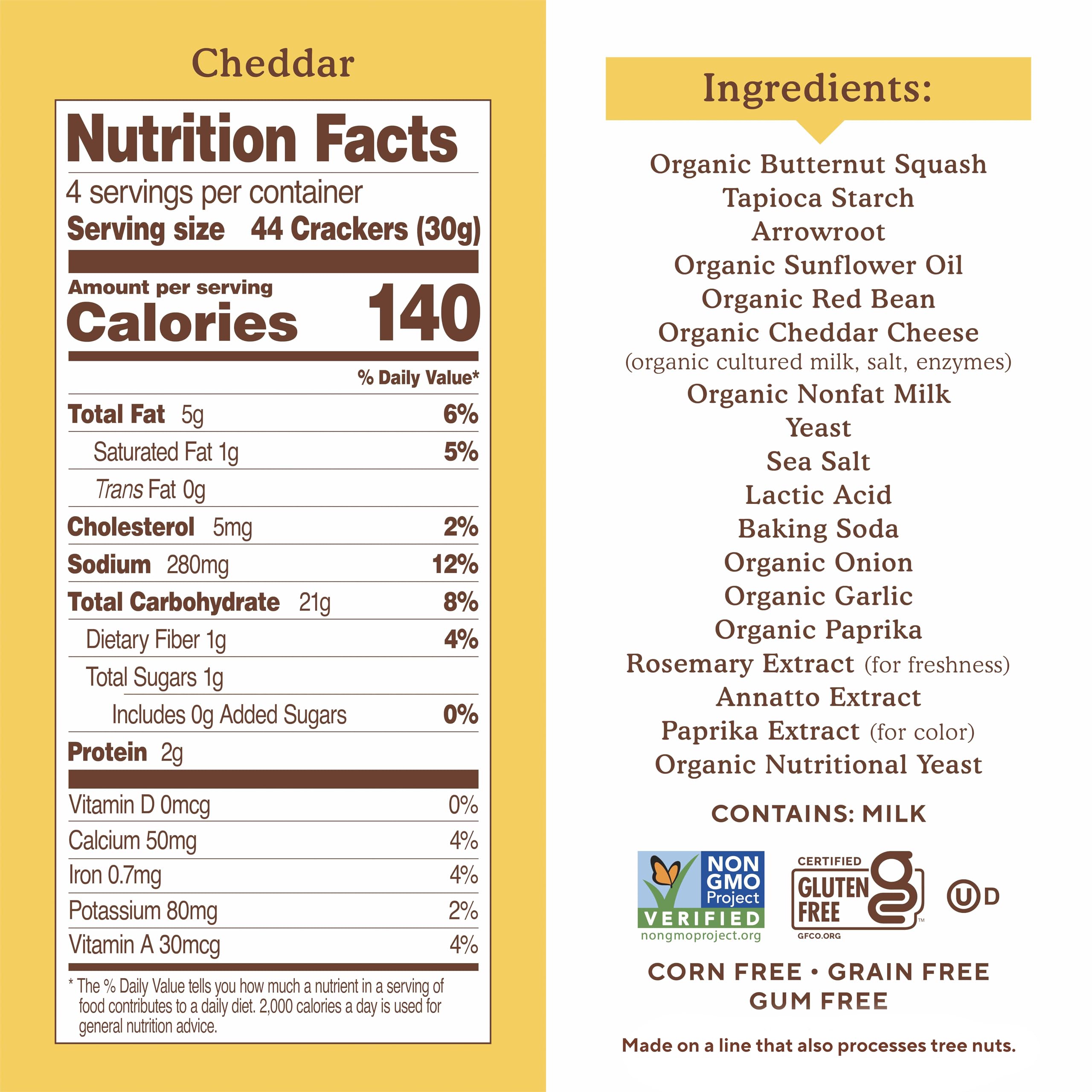 Simple Mills Pop Mmms cheddar crackers close-up highlights crispy texture and cheddar flavor.