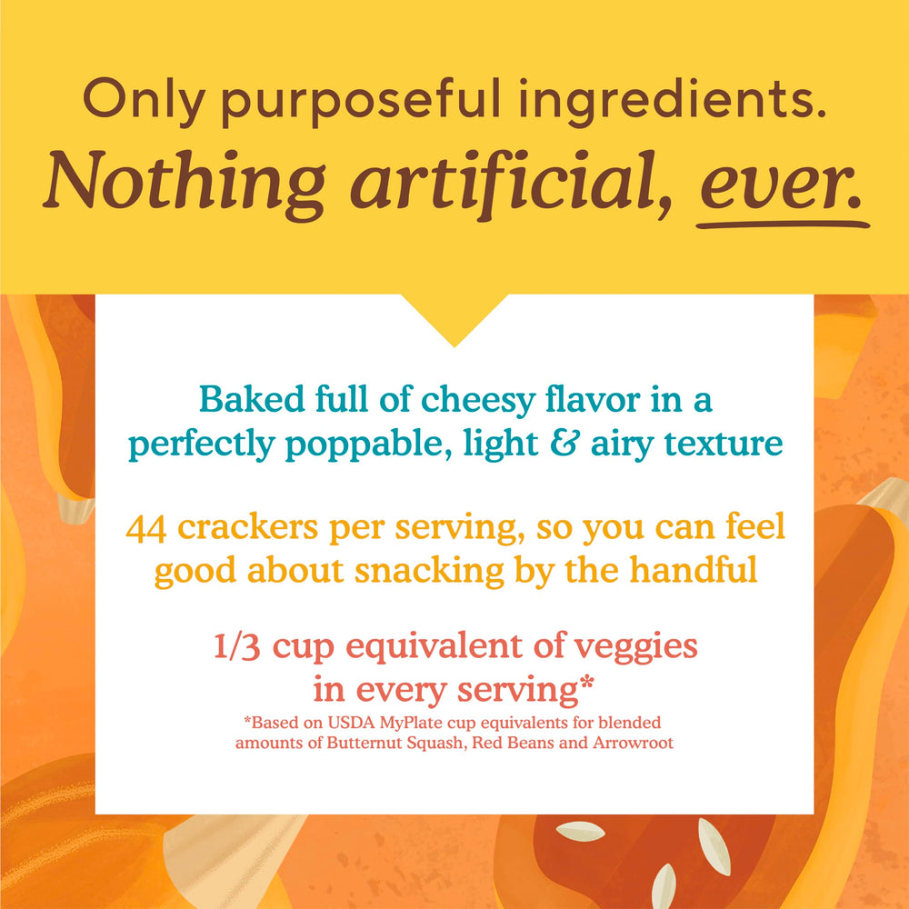Simple Mills Pop Mmms Cheddar Crackers on shelf display gluten-free veggie-forward