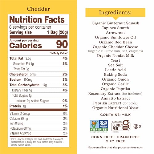 Simple Mills Pop Mmms Cheddar snack packs opened to reveal crunchy bites for kids.