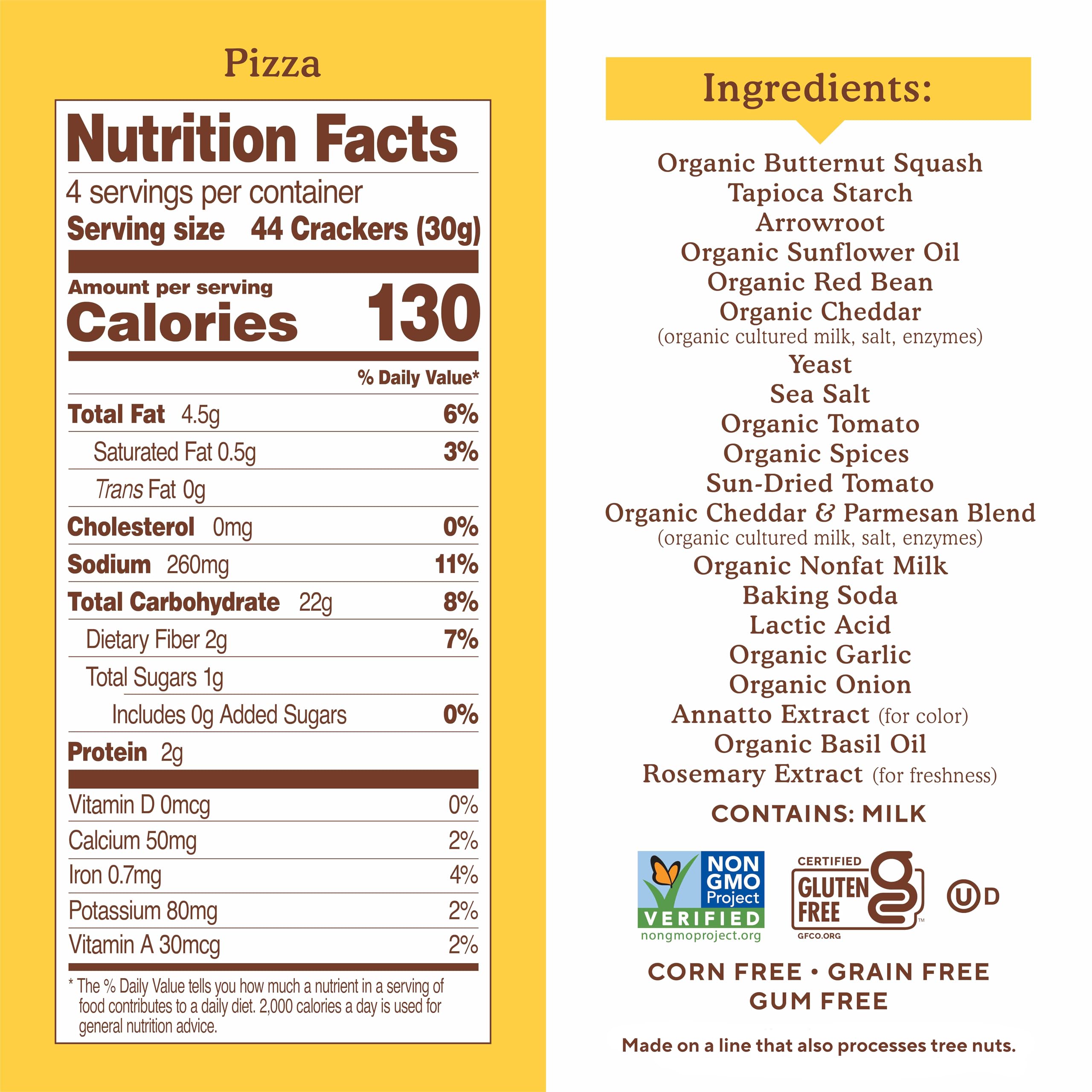 Simple Mills Pop Mmms Pizza crackers closeup highlights bite-sized, tasty gluten-free bites.