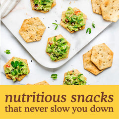 Simple Mills Organic Seed Crackers Original paired with dips for a tasty gluten-free bite