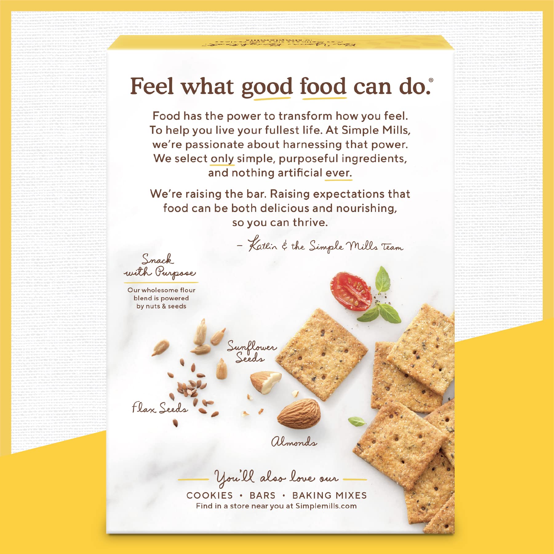 Simple Mills sundried tomato basil crackers on a cheese board pair nicely with cheeses.