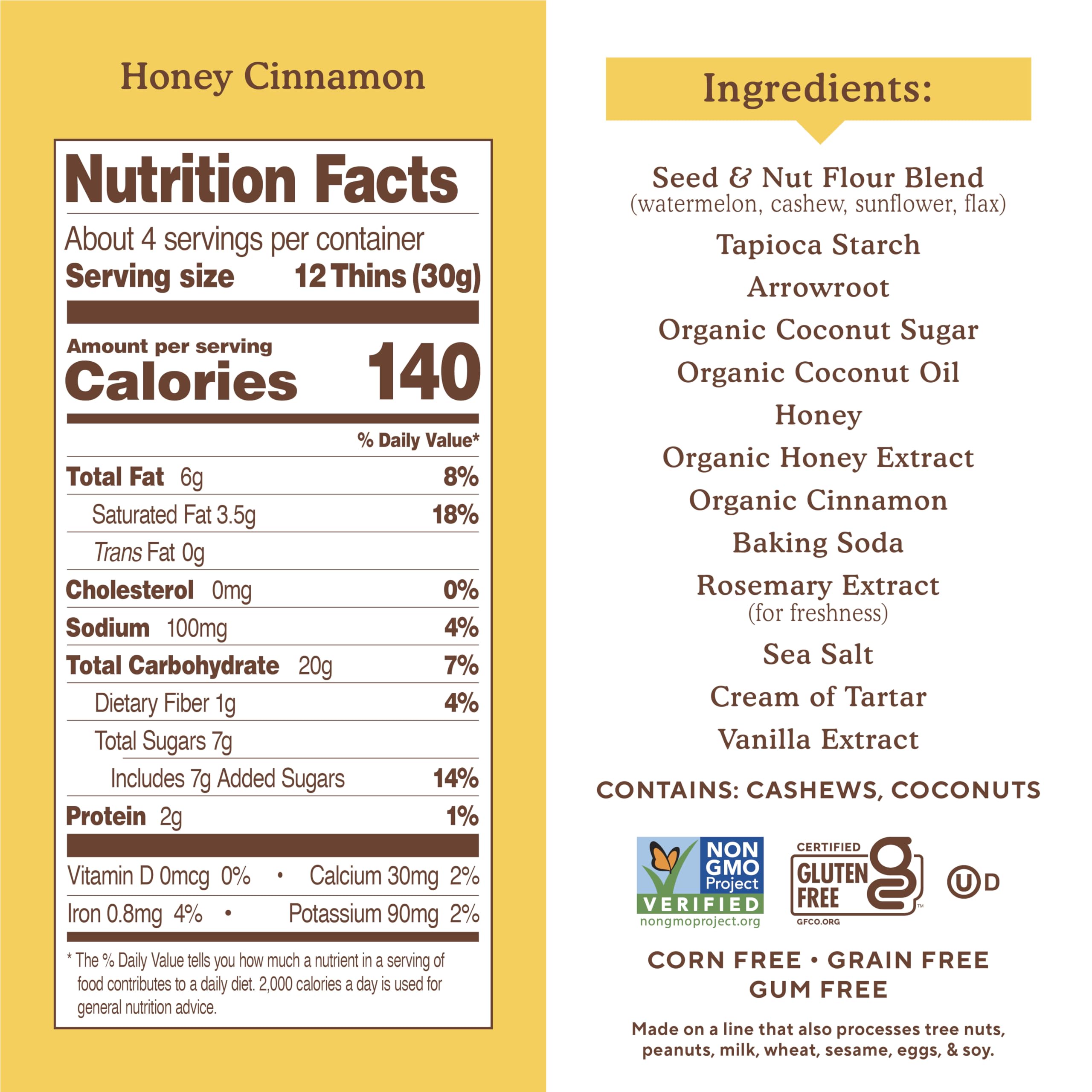 Simple Mills Sweet Thins watermelon seed flour close-up, protein-rich blend