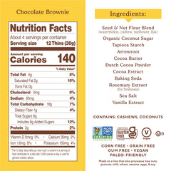 Close-up of Simple Mills Sweet Thins ingredients highlighting seed flours.