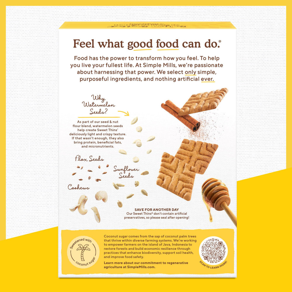 Simple Mills Sweet Thins serving-size 12 close-up, convenient take-along snack