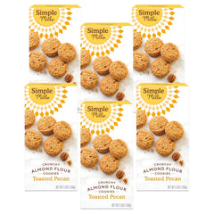 Simple Mills Toasted Pecan cookies box front, gluten-free and vegan.