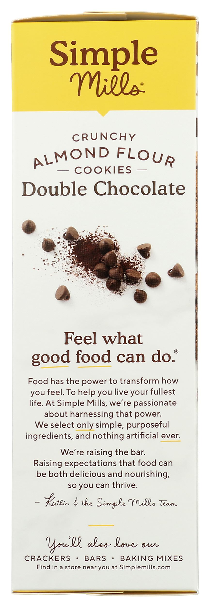 Simple Mills vegan and paleo-friendly badge signals plant-based snack options