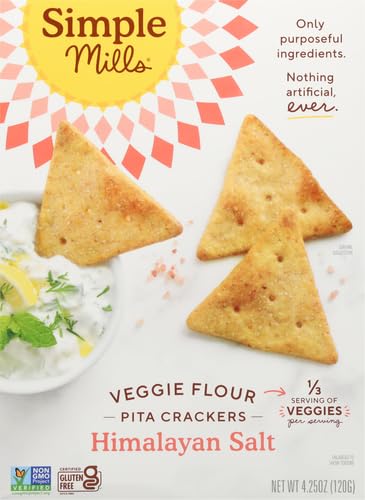 Simple Mills Veggie Pita Crackers with hummus dip