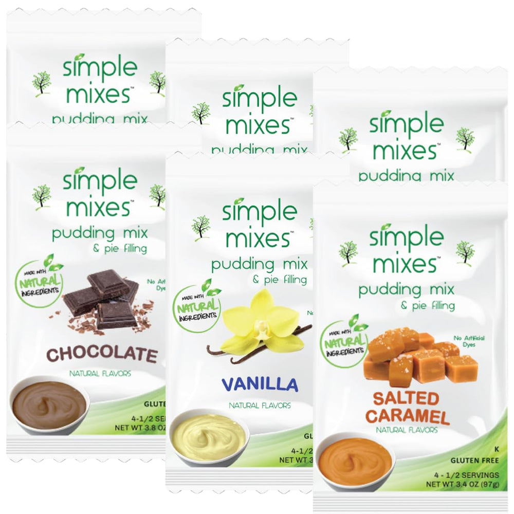 Simple Mixes chocolate pudding packet for rich, family-friendly treats.