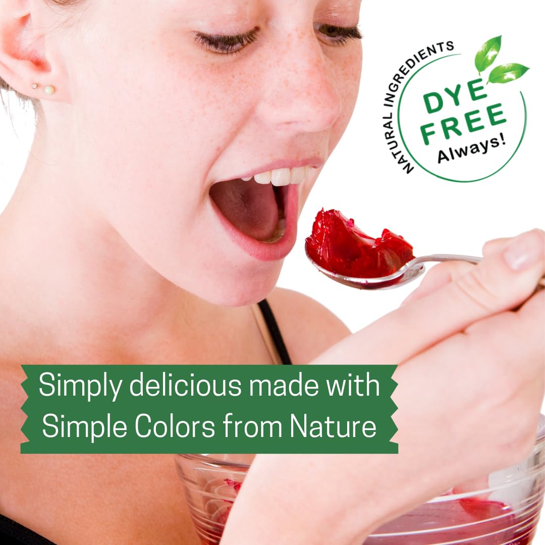 Simple Mixes Colors From Nature Gelatin: vibrant dessert without synthetic dyes.