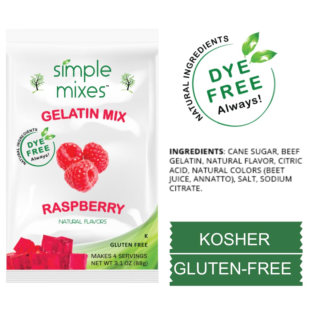 Simple Mixes Natural Ingredients Raspberry Gelatin: honest ingredients you can trust.