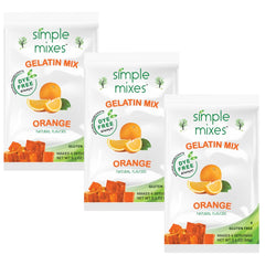 Simple Mixes orange gelatin dessert served in a glass bowl, convenient snack for kids.