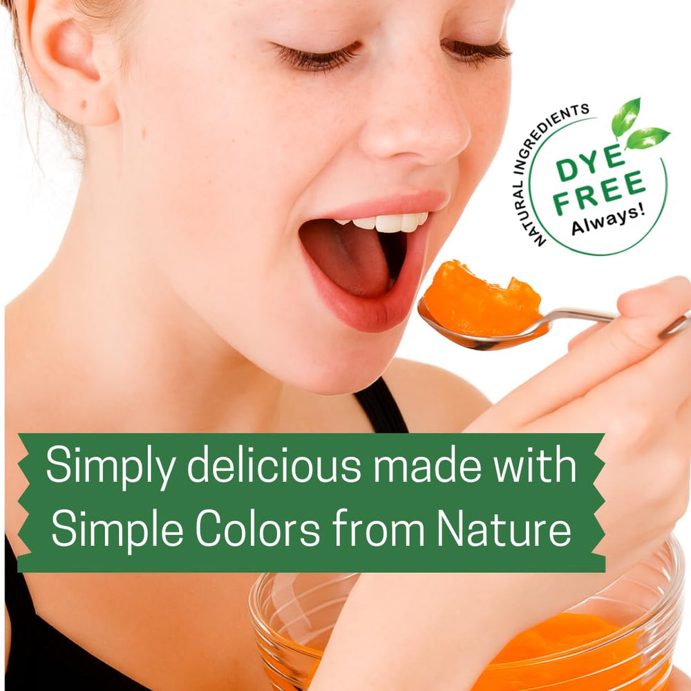 Simple Mixes orange gelatin dessert on a kitchen counter, inviting family treat.