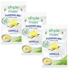 Simple Mixes vanilla instant pudding packaging highlighting natural ingredients