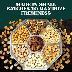 Simple Orchards Easter Nuts Gift Basket small-batch roasted nuts for maximum freshness.