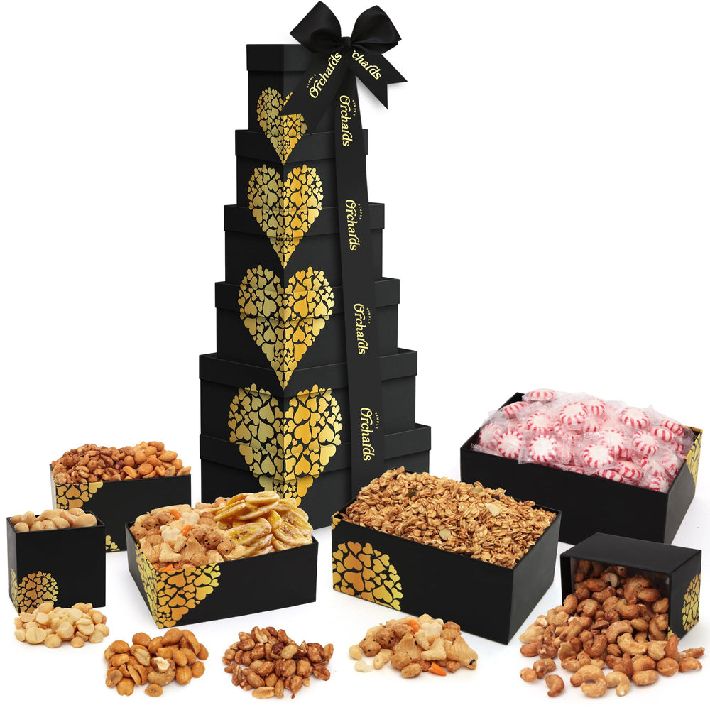 Simple Orchards Mother's Day Nuts Basket Tower with premium snacks for gifting and sharing.