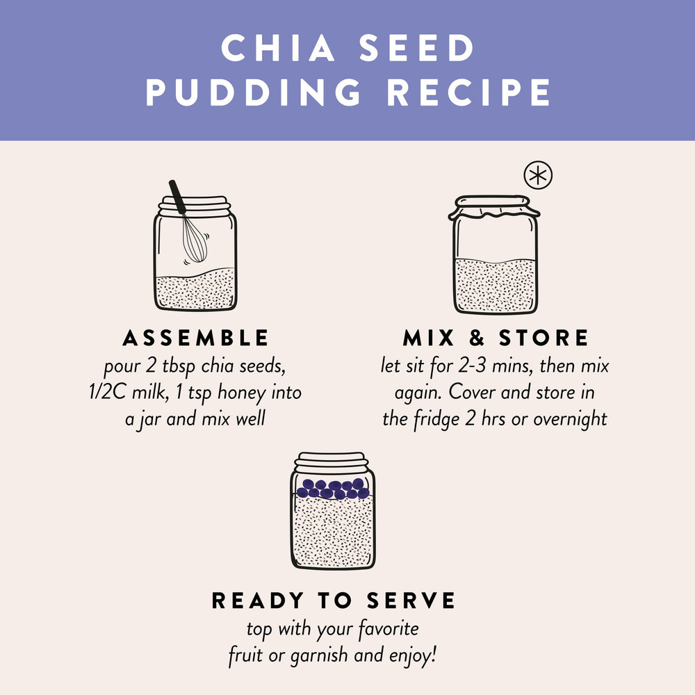 SIMPLi chia seeds pudding setup, glossy bowl ready for a quick snack.