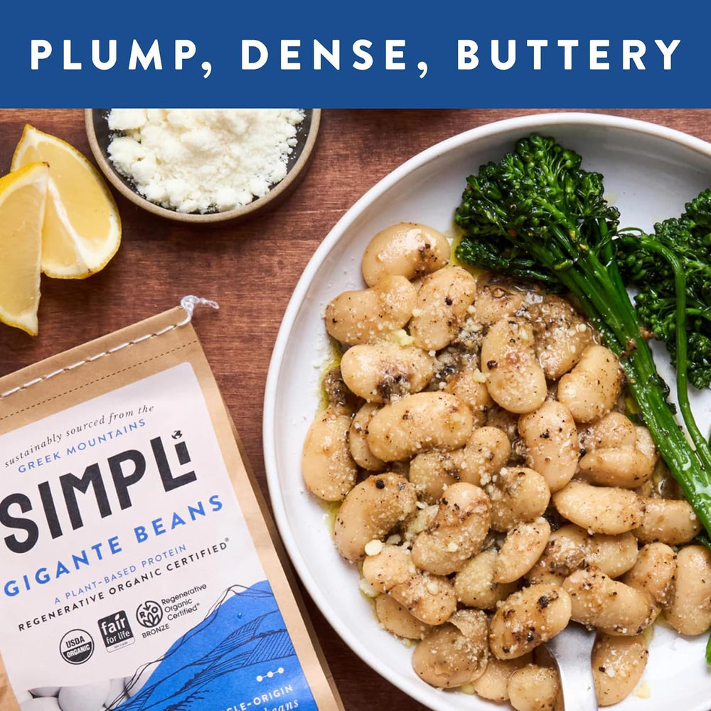 SIMPLi gigante beans cooked into creamy texture for stews and hearty bowls.