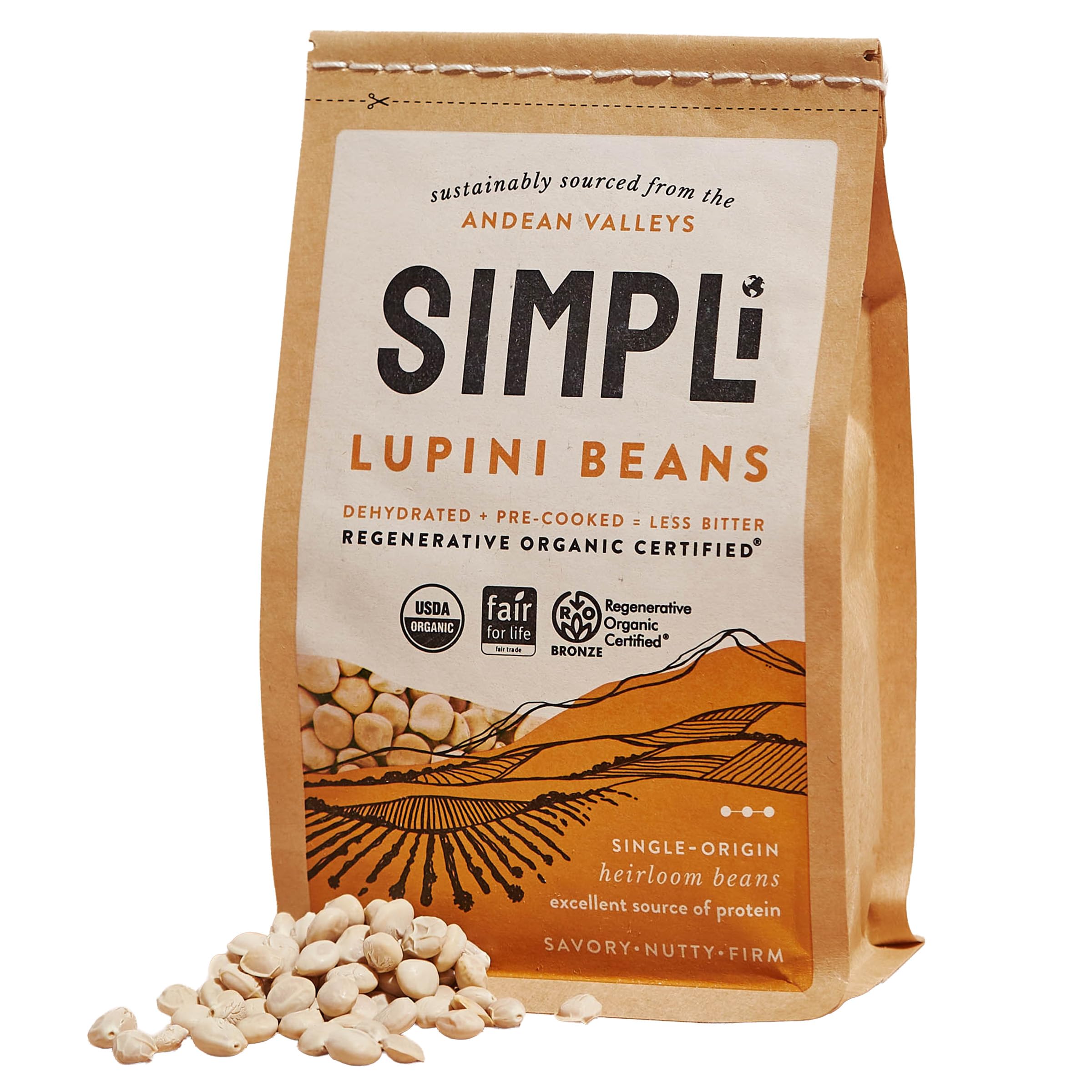 SIMPLi lupini beans protein pouch ready-to-eat snack