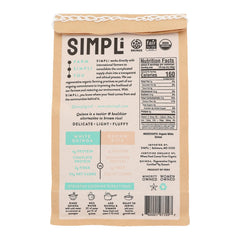 SIMPLi Quinoa White Organic grains close-up showing fluffy kernels ideal for bowls.