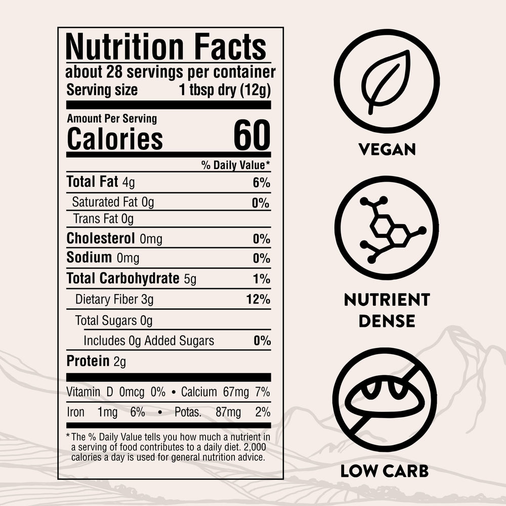 SIMPLi chia seeds bag closeup with label, omega-3 rich for heart-healthy meals.