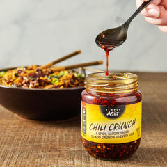 Simply Asia Chili Crunch Sauce dipping bowl for a quick, spicy topping.