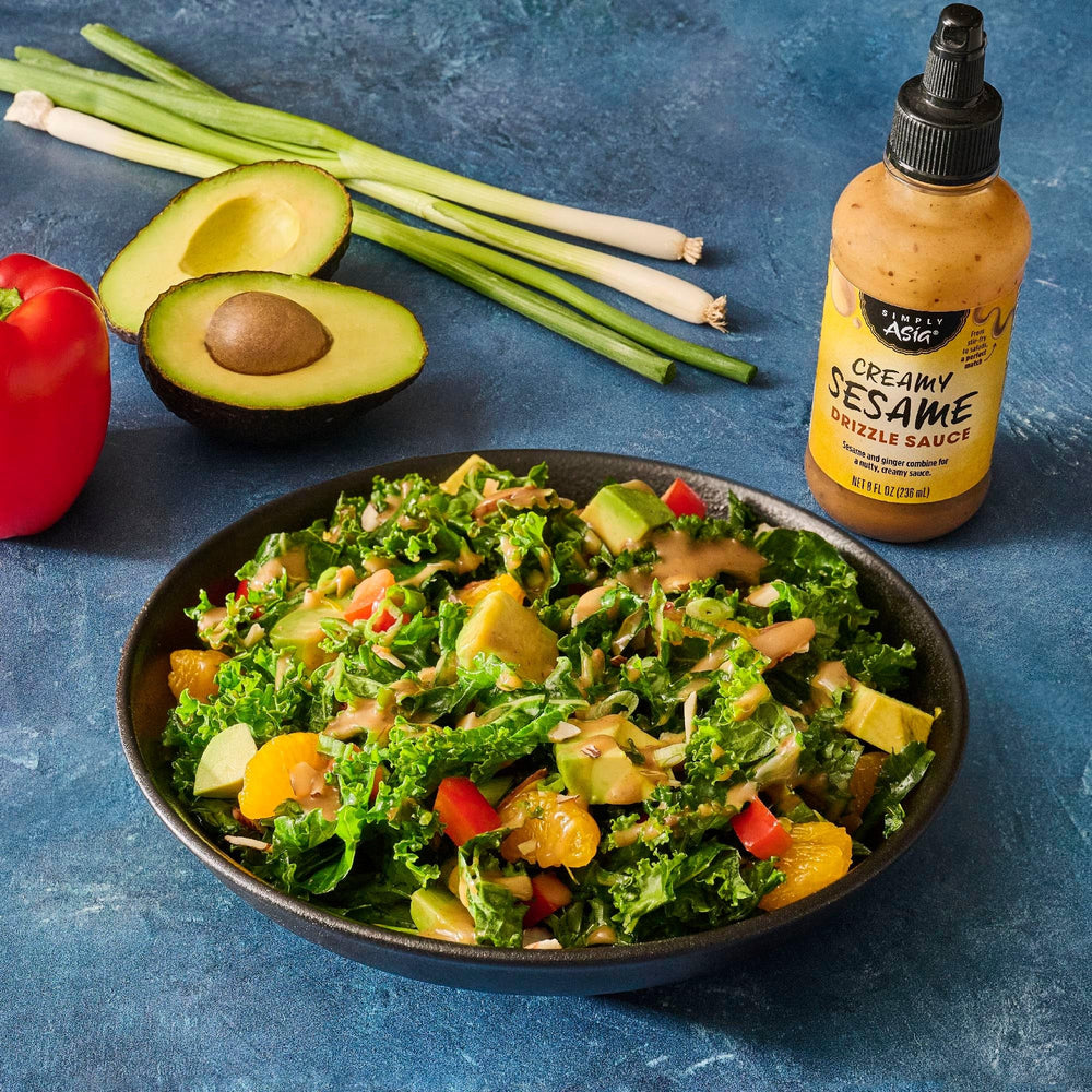 Simply Asia Creamy Sesame Dressed Salad Bowl showing versatile use