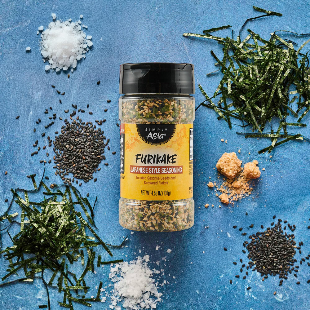 Simply Asia Furikake packaging back, sustainable seaweed note