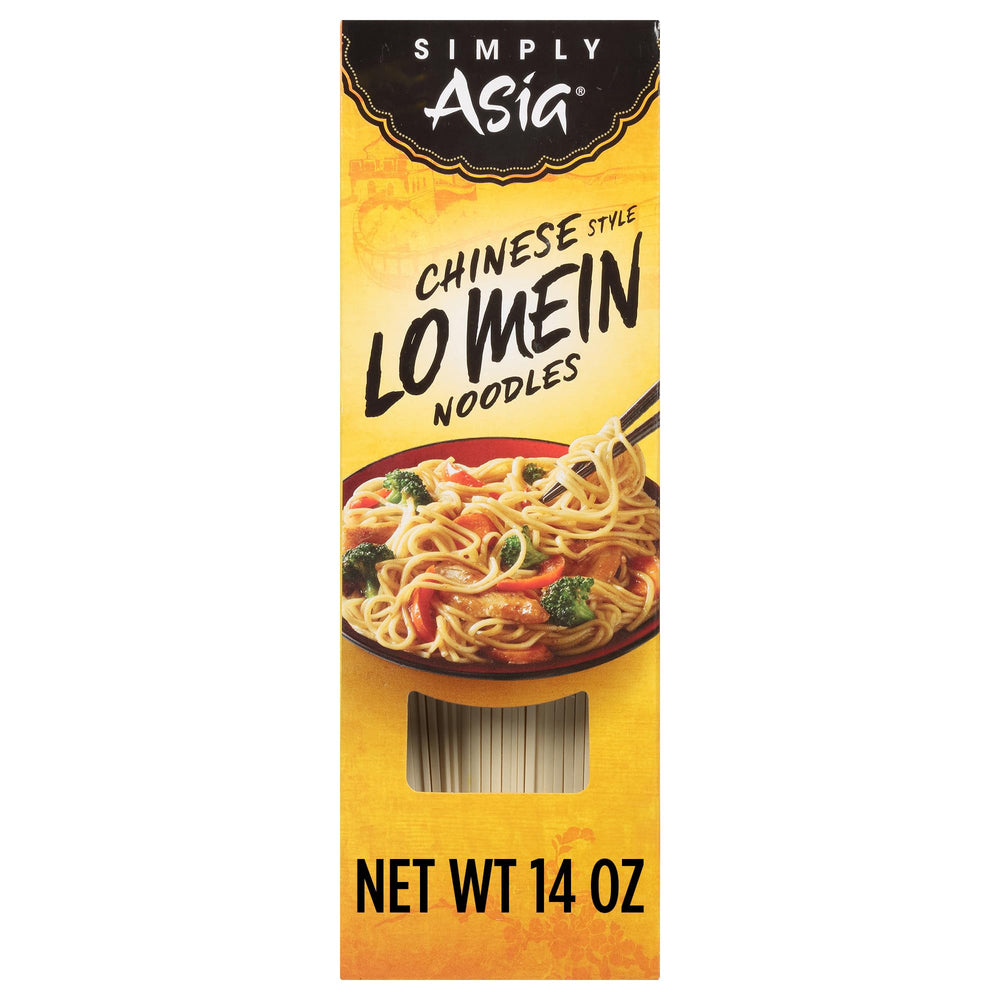 Simply Asia noodles in a bowl with sauce showing sauce absorption.