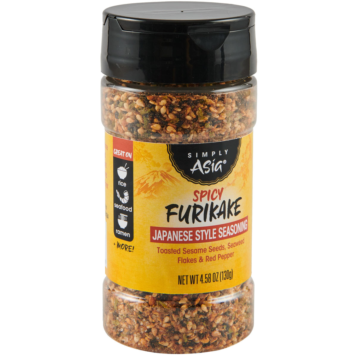 Simply Asia Spicy Furikake bottle pour adds heat to rice bowls