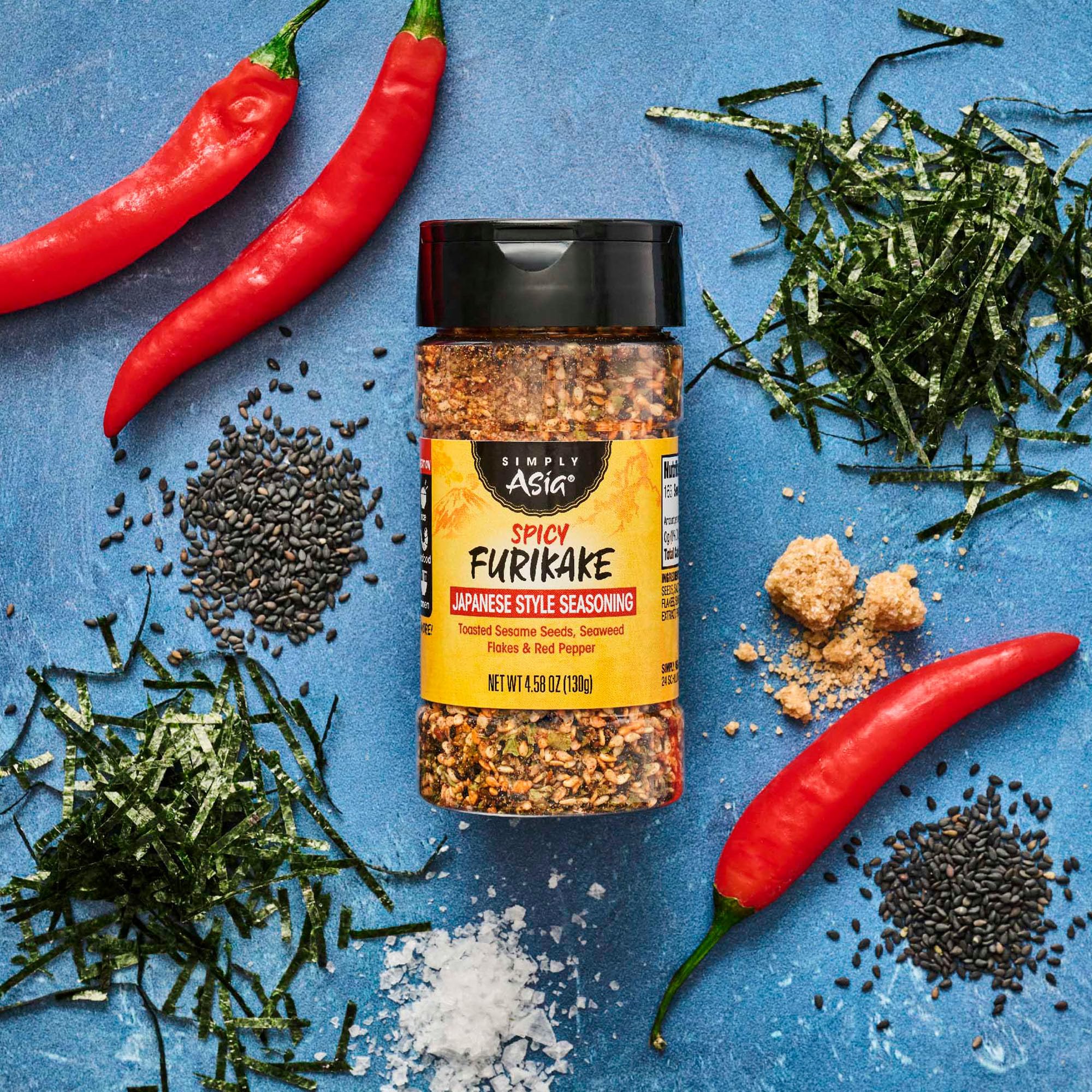 Simply Asia Spicy Furikake kitchen scene evokes simple, flavorful meals