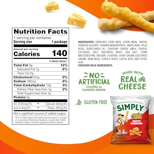 Simply Cheetos Crunchy White Cheddar bags opened, ready for sharing.