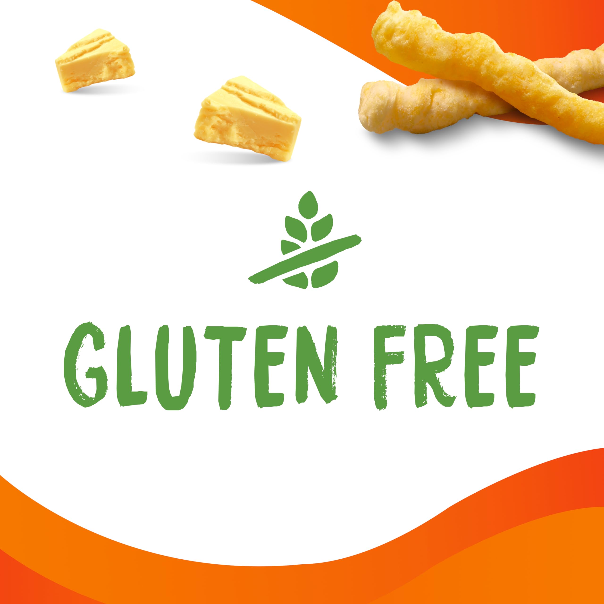Close-up of Simply Cheetos Crunchy White Cheddar crisp texture.