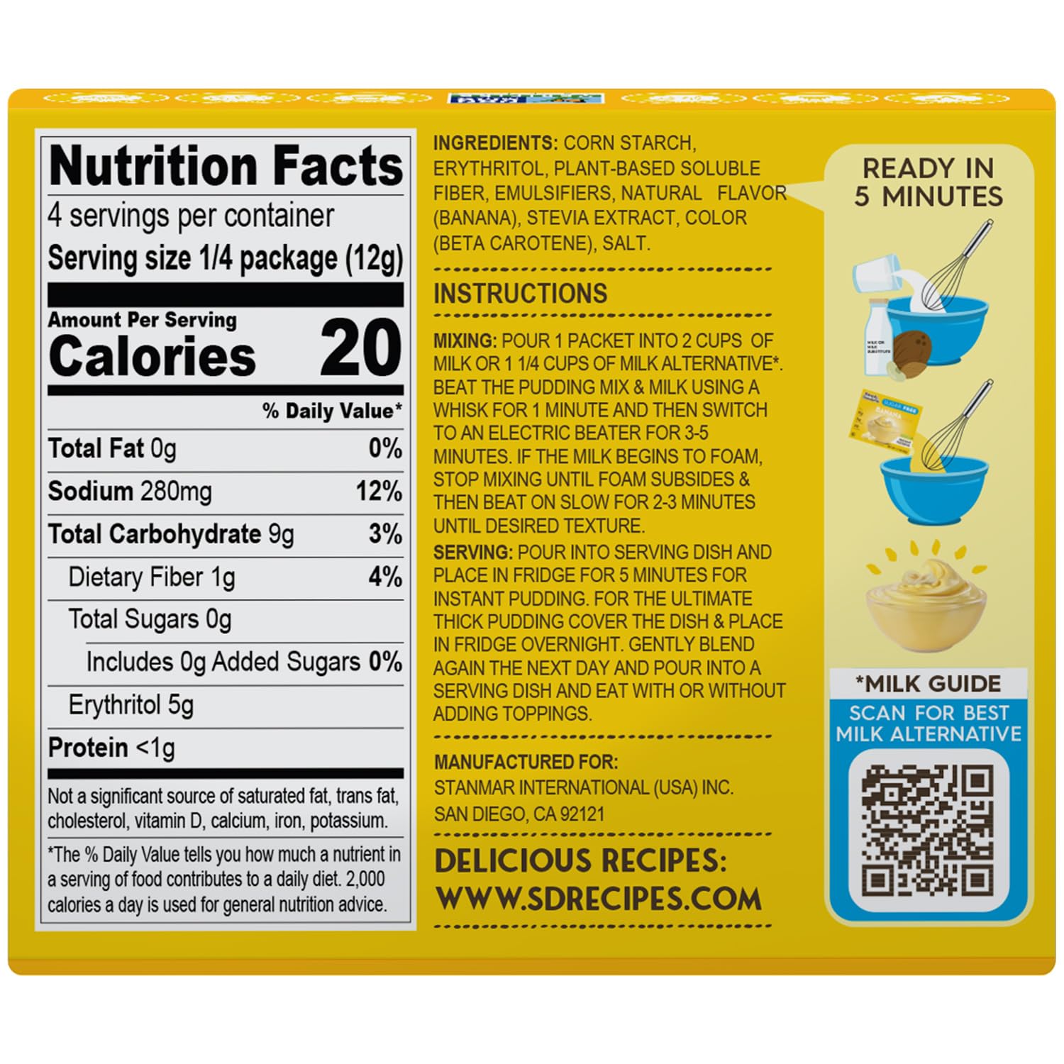 Simply Delish banana instant pudding packets close-up, highlighting quick prep