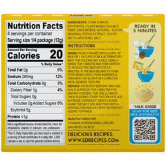 Simply Delish banana instant pudding packets close-up, highlighting quick prep