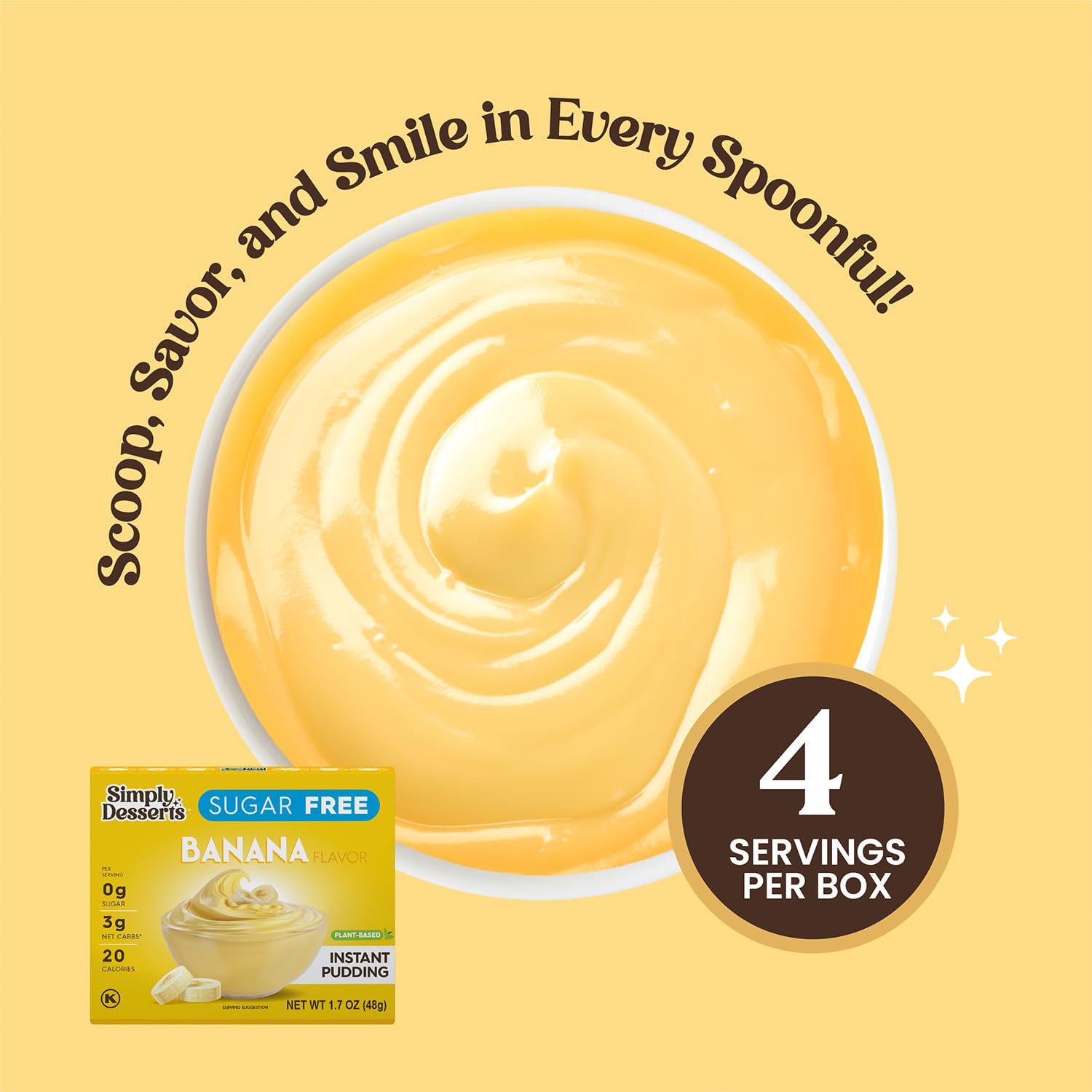 Kosher certification label on Simply Delish banana pudding box