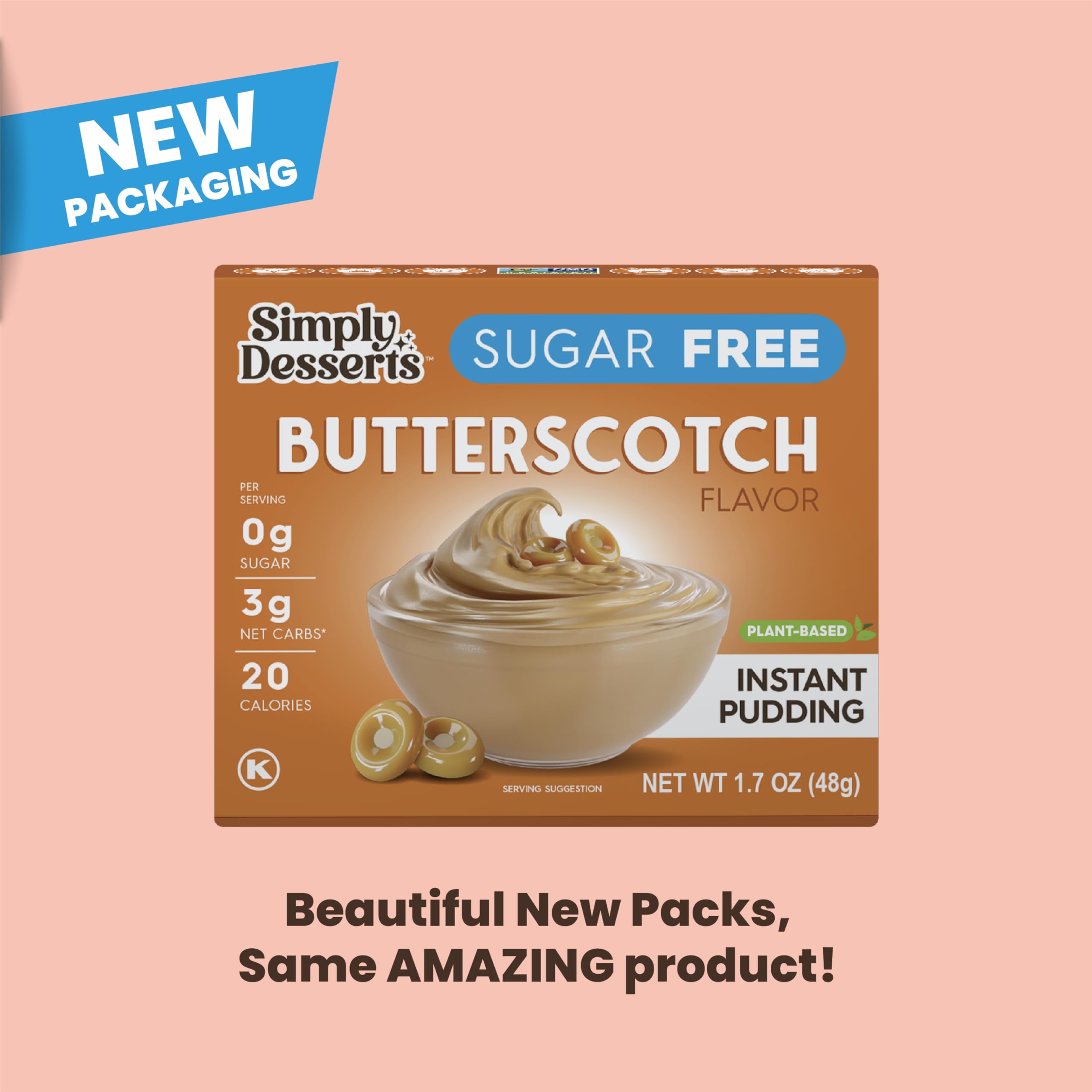 Allergen-free Simply Delish pudding suitable for many diets.