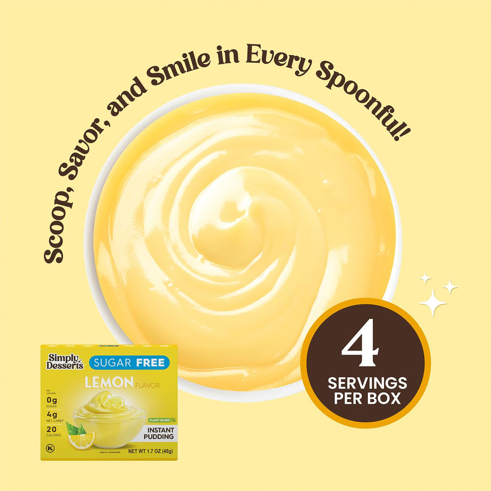 Simply Delish butterscotch pudding serve cup with silky texture.