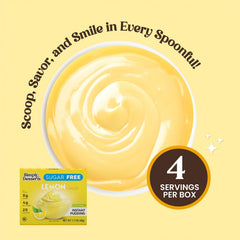 Simply Delish butterscotch pudding serve cup with silky texture.