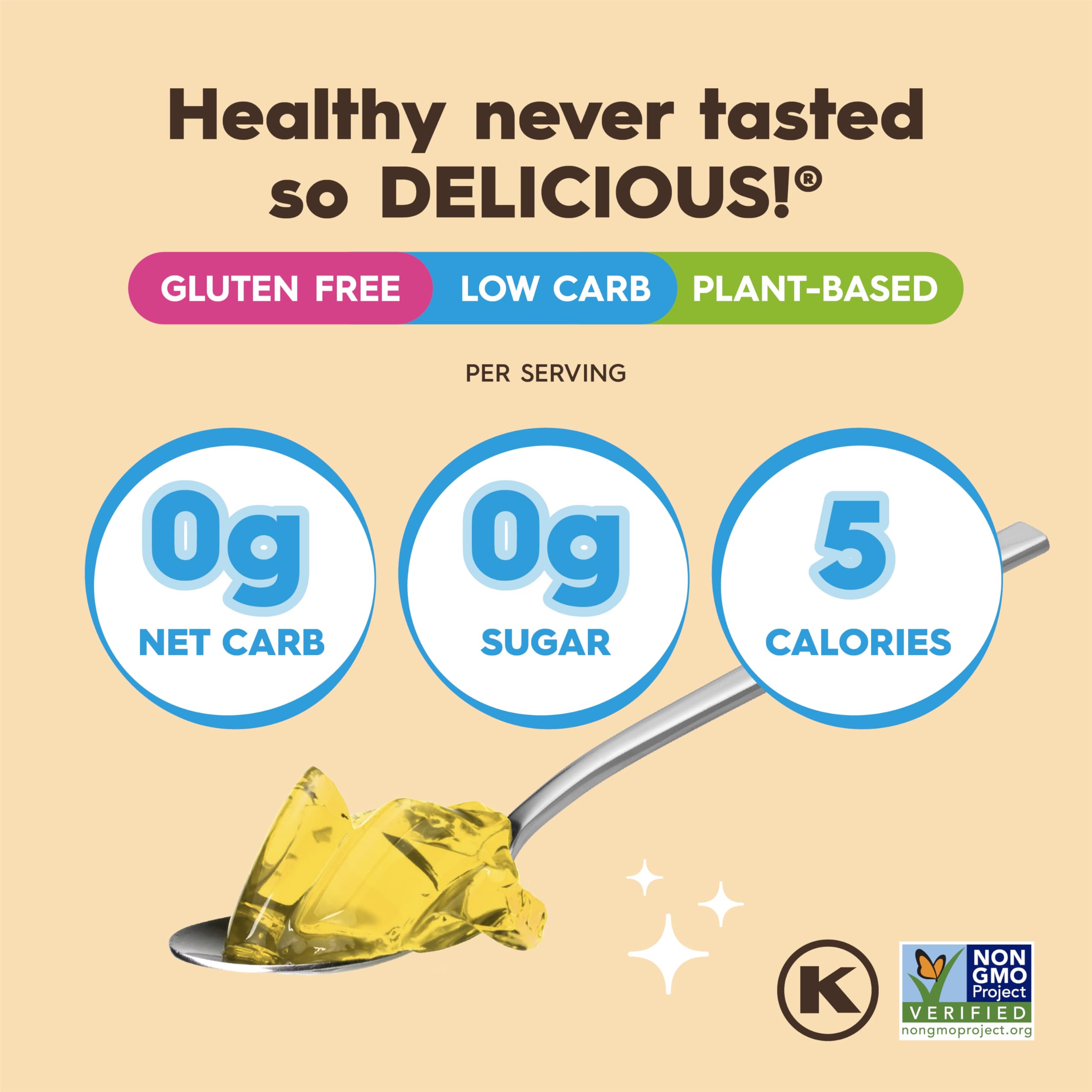 Kosher-certified Simply Delish Peach Jel supports diverse dietary needs