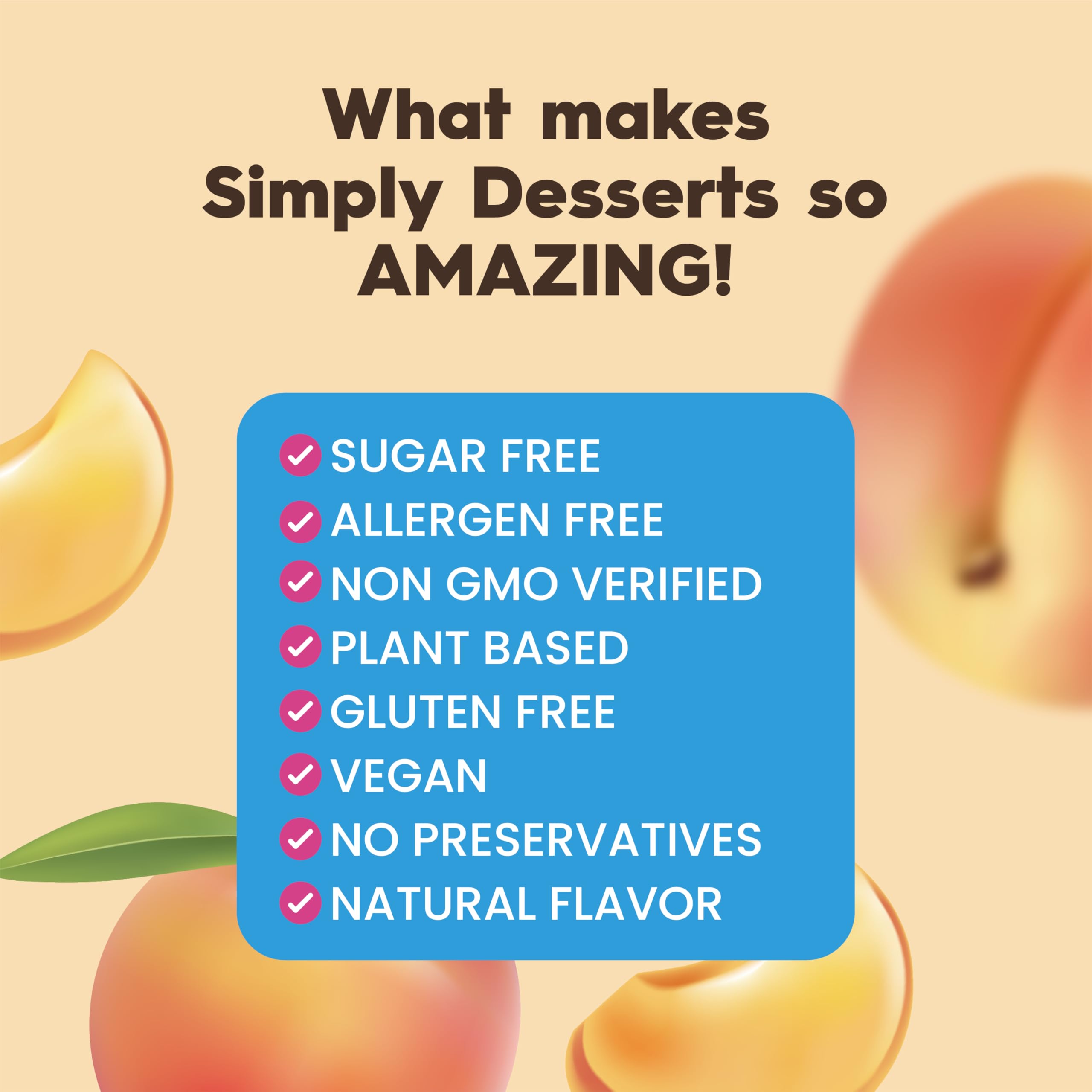 Non-GMO verified Simply Delish Peach Jel provides a trusted dessert option