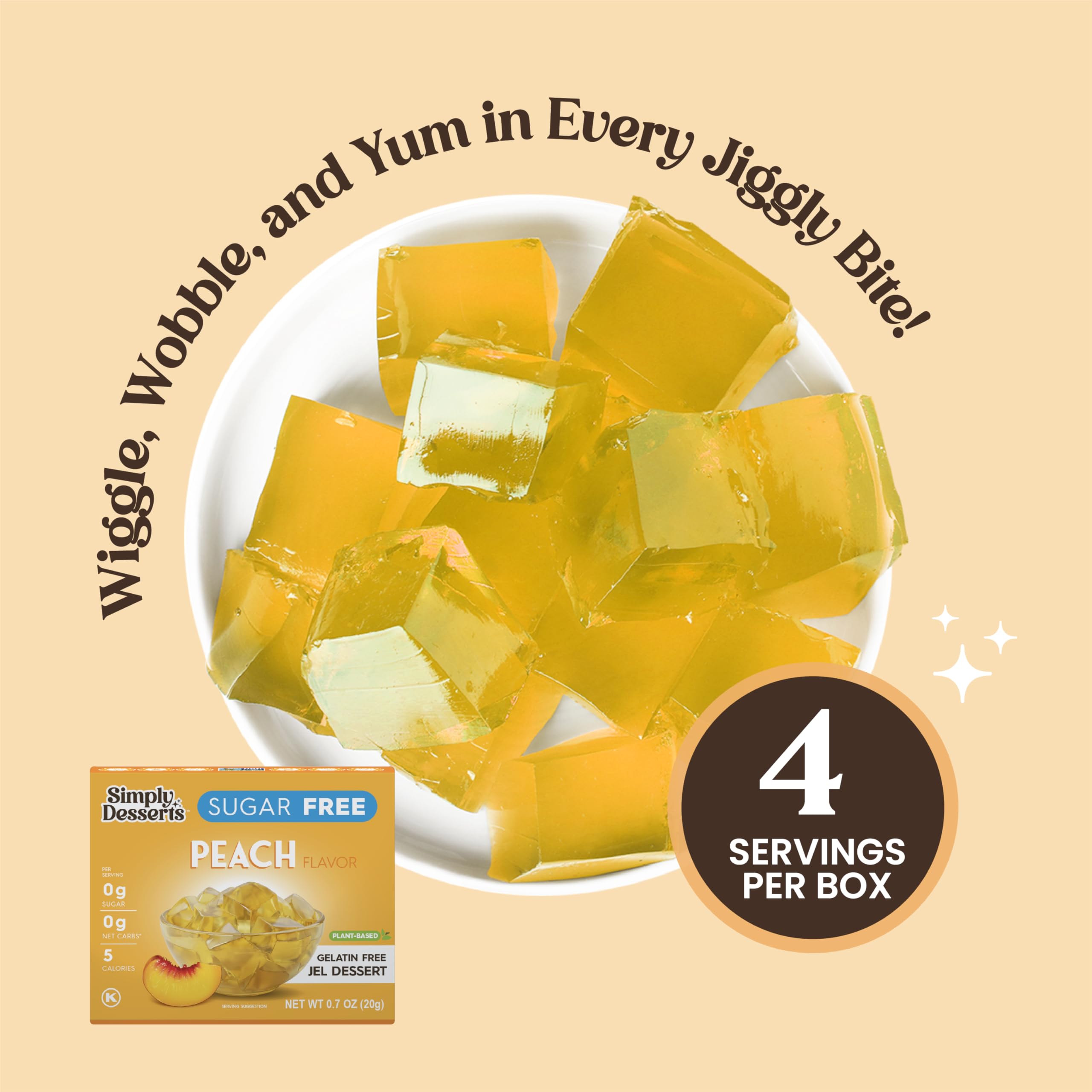 Vegan Simply Delish Peach Jel offers plant-based indulgence