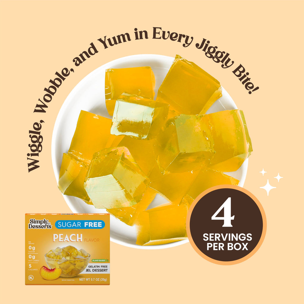 Vegan Simply Delish Peach Jel offers plant-based indulgence