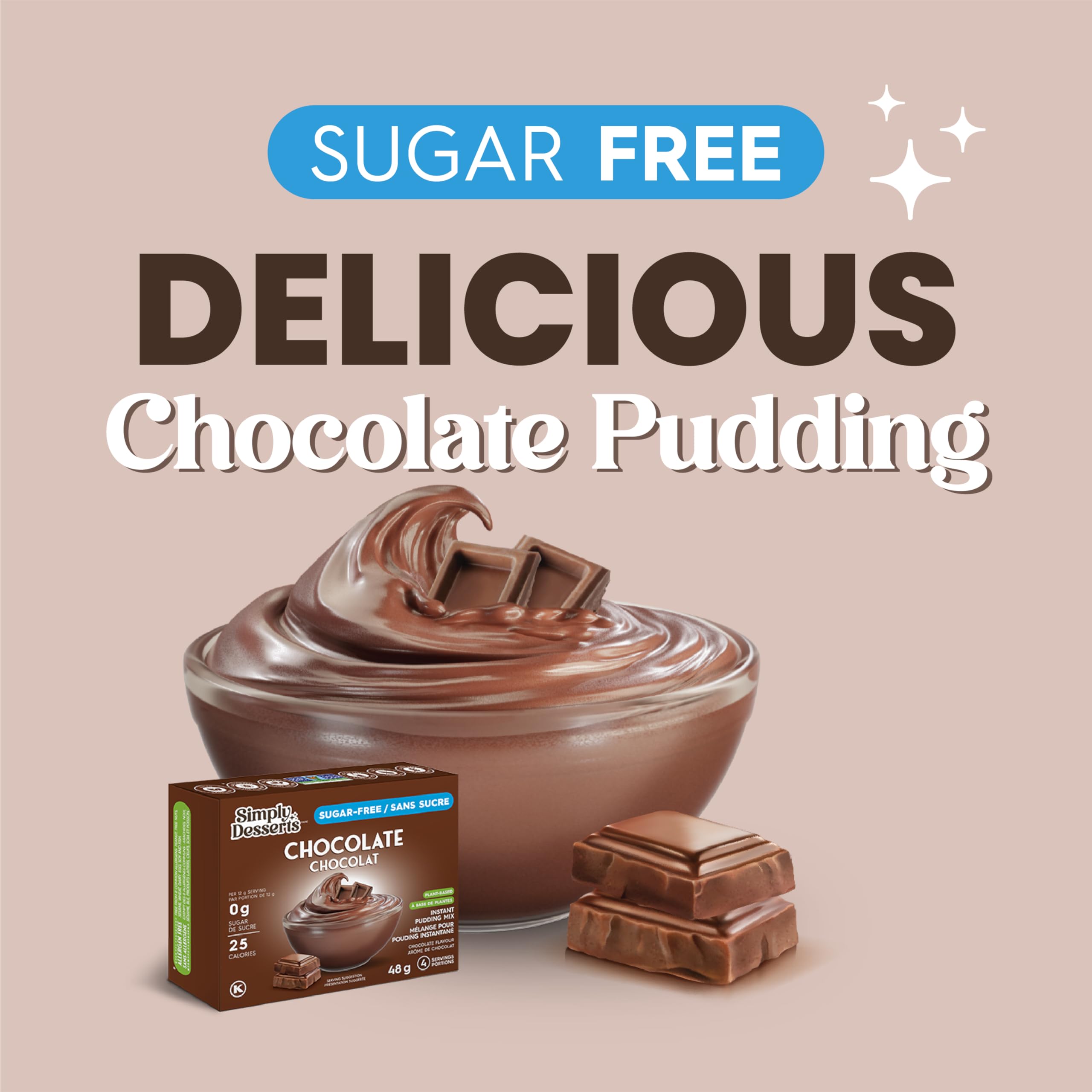 Milk being poured with Simply Delish pudding for quick dessert prep.