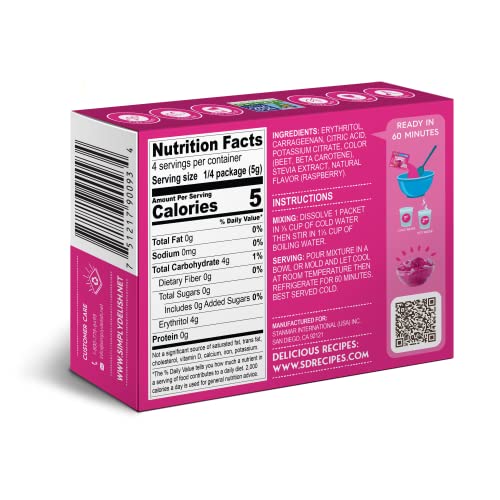 Simply Delish raspberry jel dessert packet ready to mix for a light snack